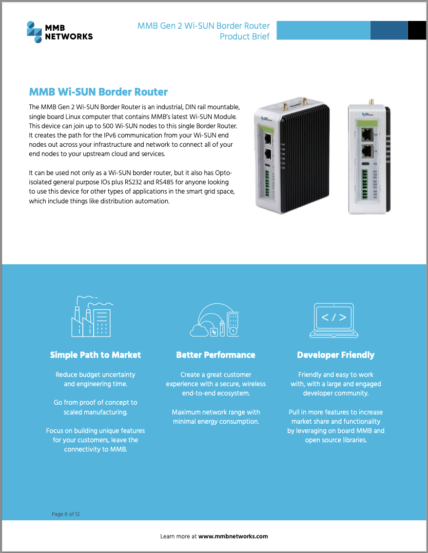 Wi-SUN Border Router Product Brief